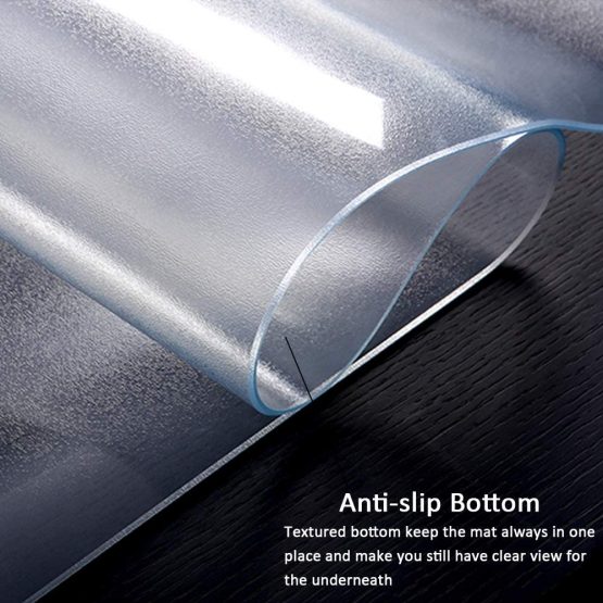 Clear Desk Pad, 35.5x15.8 Inch Large Non-Slip Textured PVC Desk Writing Mat, Waterproof Round Edges Desk Pad Protector Table Cover Mat for Office Home Desks - Image 4