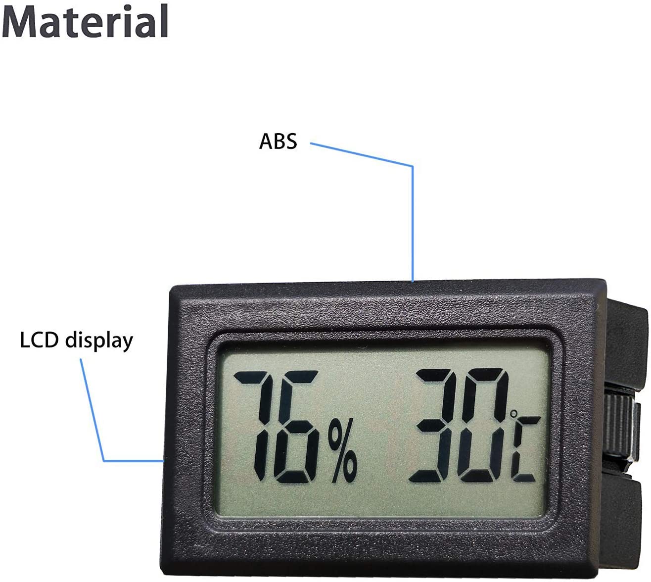 Thlevel LCD Digital Thermometer Hygrometer Temperature Humidity Meter Gauge Thermometer for Greenhouse Cars, Home, Office (5PCS) - Image 4