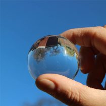2 x 30mm Polished Clear Plastic Sphere Transparent Perspex Acrylic Solid Spheres Balls + Storage Pouch
