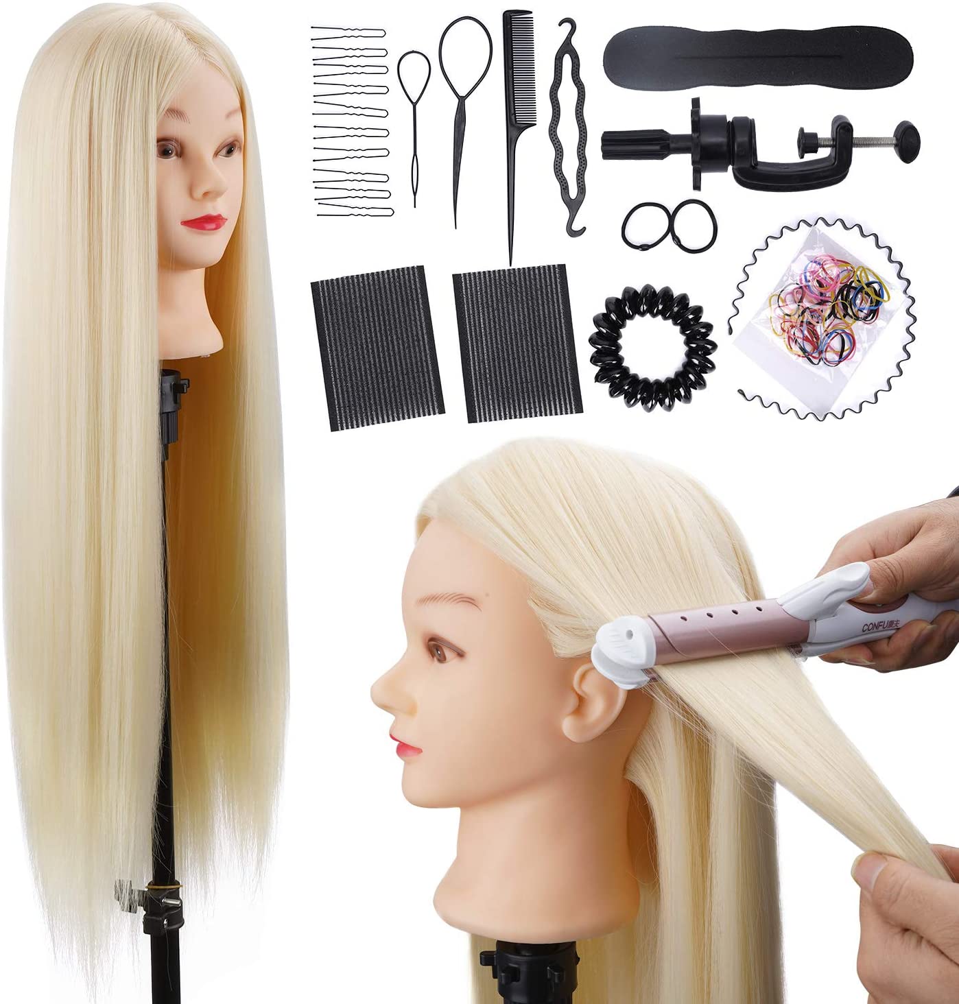 mannequin hair styling head