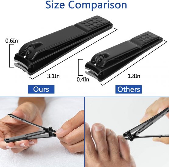 Manicure Set Men Travel Nail Clipper Kit - Mini Luxury Manicure 4 in 2 Manicure & 1 Nose Hair Scissors Stainless Steel Professional Pedicure Set Travel Nail Grooming Kit Gift for Men Lovers Parents - Image 2