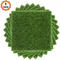 8 Pieces Artificial Garden Grass, 15x15CM Miniature Decor Grass Life-Like Fairy Artificial Grass Miniature Lawn Synthetic Grass for Mini Ornament Garden Doll House