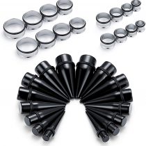 Funseedrr 32pcs Ear Stretchers Kit Acrylic Tapers Surgical Steel Plugs Tunnel Big Gauges Set Piercing Jewellery 10mm-24mm