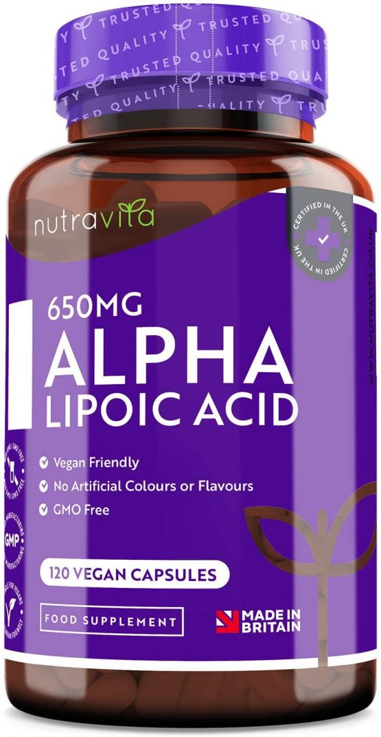 Alpha Lipoic Acid 650mg 120 High Strength VeganFriendly Capsules