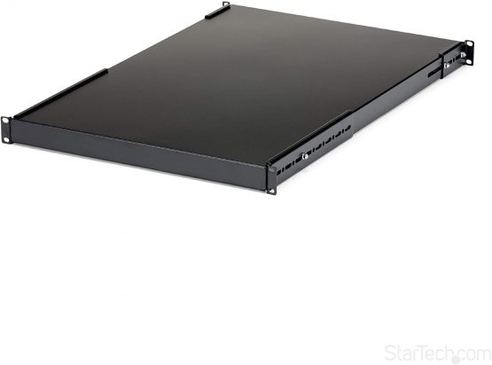StarTech 1U Adjustable Server Rack Mount Shelf - 175lbs - 19.5 to 38in Deep Universal Tray for 19" AV, Data & Network Equipment Rack (ADJSHELFHD)