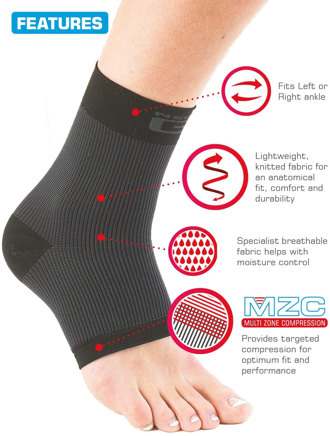 Neo-G Ankle Support Running, Sports, Daily Wear, Ankle Brace, Achilles Tendonitis Support - Image 3