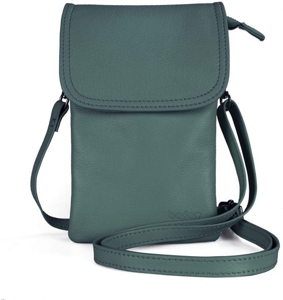 Genuine Leather Phone Bag,befen Real Leather Phone Purse, Small Phone Cross Body Bag for Women with Long Strap and Key Ring - Fit 8 Plus or Phone Less 6.5 Inch