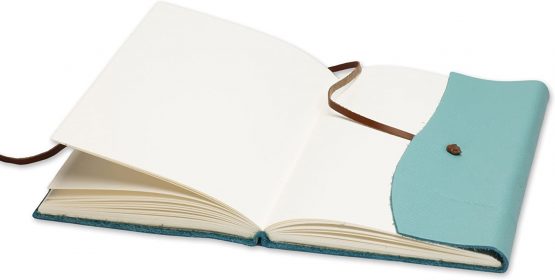 Capri Large Leather Journal, Writing Notebook, Including Gift Box, A5 (15x21 cm) Aqua - Image 4