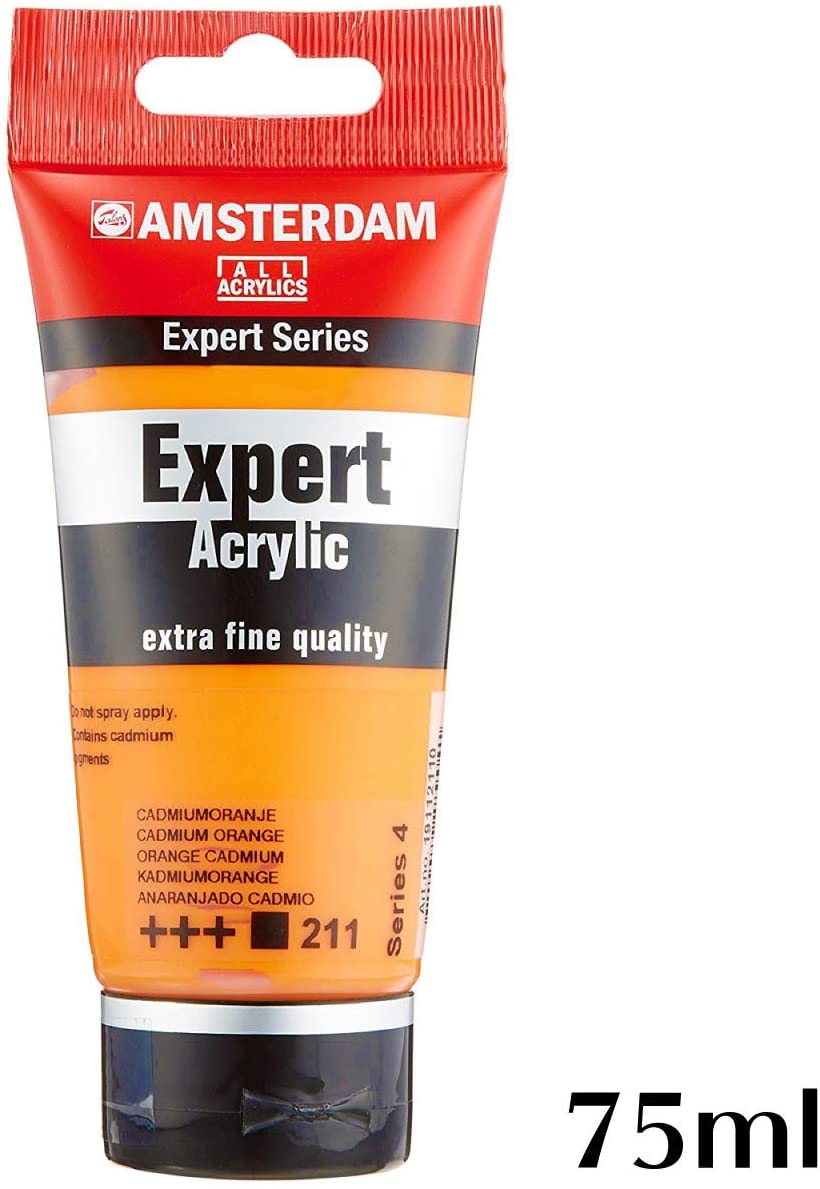Amsterdam Expert Series Acrylic Paint - Cadmium Orange 211-75 ml Tube - Heavy Body - Excellent Lightfastness - Durable Satin Finish - Image 3
