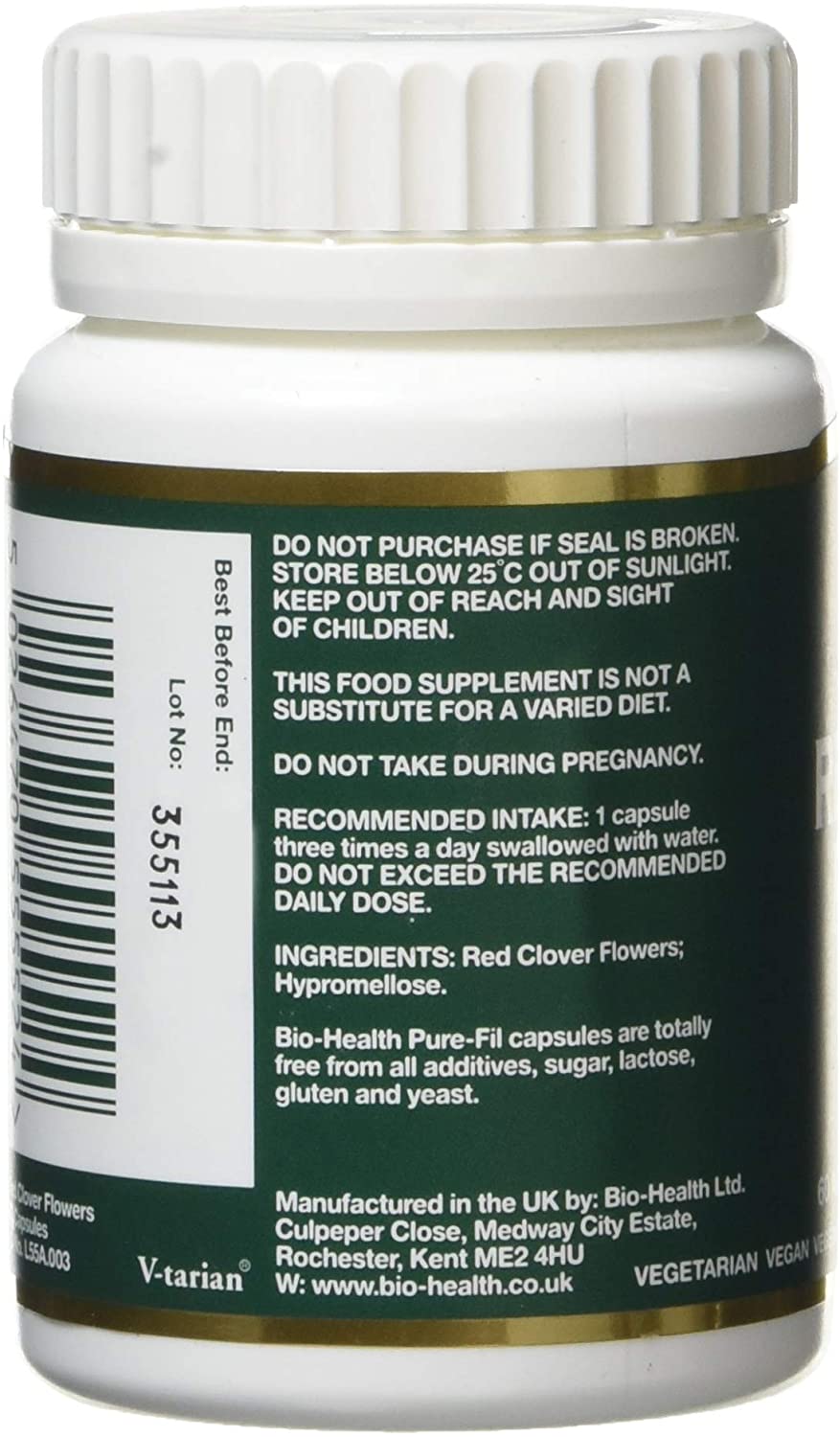 Bio-health Red Clover Flowers 325mg Pure Herbal Food Supplement for Menopausal Symptoms Relief Bone and Cardiovascular Health Support - Image 2