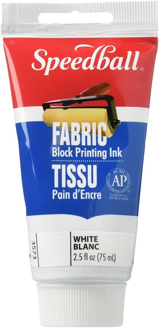 Speedball 2.5 fl. Oz Fabric Block Printing Ink, White, 2.5 oz