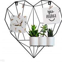 Gadgy Hanging Heart | Wire Mesh Panel | 43 x 42 cm. | Room Decor For Teen Girls | Wire Wall Grid Panel | Wire Notice board | Picture Wall| Metal Frame | Heart Wall Decor | Photo Wall Display