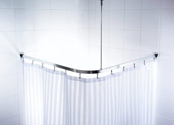 Ridder 520000-350 Shower Curtain Rail 90 x 90 cm Polished Aluminium - Image 2