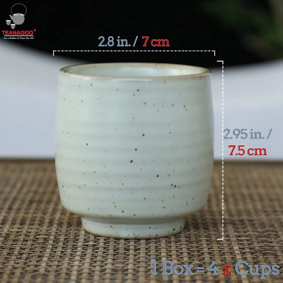TEANAGOO ETC07, Pottery China Tea Cup for W08, 5.8 oz, Ruware, Lt, 4 pcs/Box - Image 2