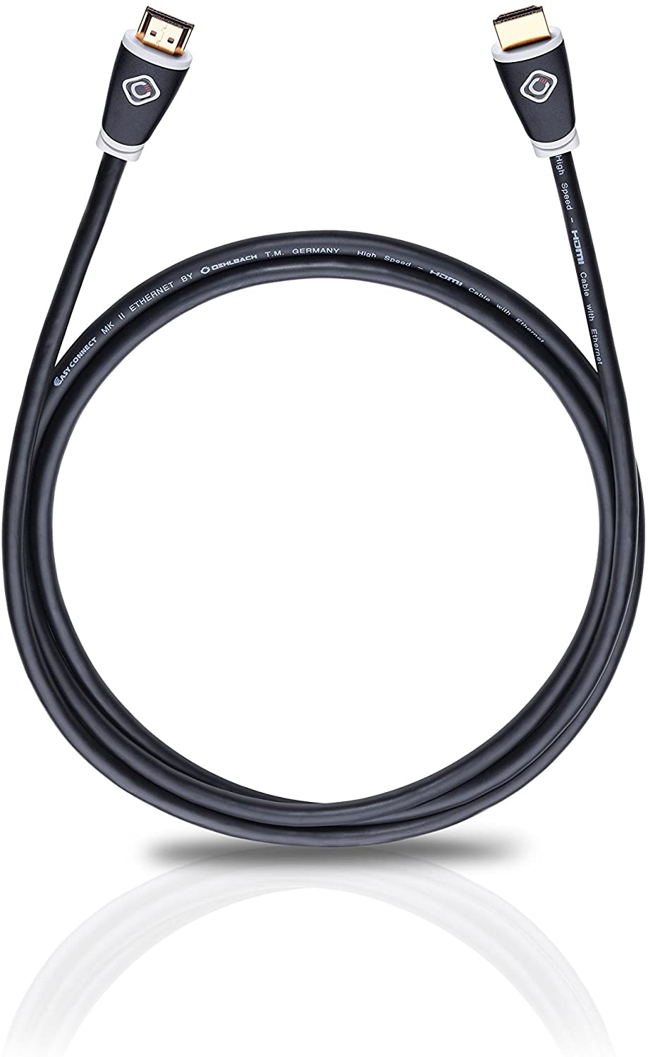 OEHLBACH Easy Connect HS 150 - High Speed Ethernet HDMI Cable - 4k Ultra HD 50/60Hz, 2160p, HDR, 3D, 18Gbit/s - OFC - 2.5 m Black - Image 2