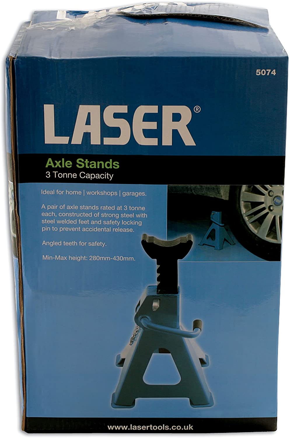 Laser 5074 Axle Stands 3 Tonne, Blue - Image 2