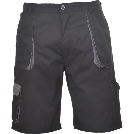 Portwest Texo Contrast Shorts, Colour: Black, Size: M, TX14BKRM