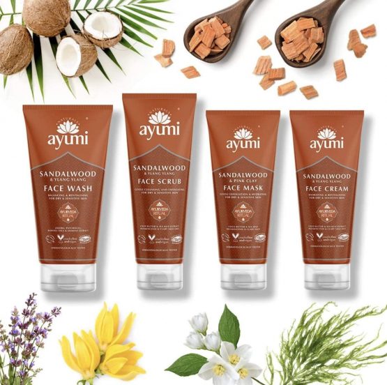 Ayumi Sandalwood & Ylang Ylang Face Scrub. Vegan, Cruelty-Free, Dermatologically-Tested, 1 x 125ml - Image 4