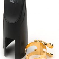 Rico Gold Plated H-Ligature and Cap for Baritone Sax with Graftonite Mouthpiece