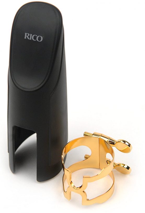 Rico Gold Plated H-Ligature and Cap for Baritone Sax with Graftonite Mouthpiece