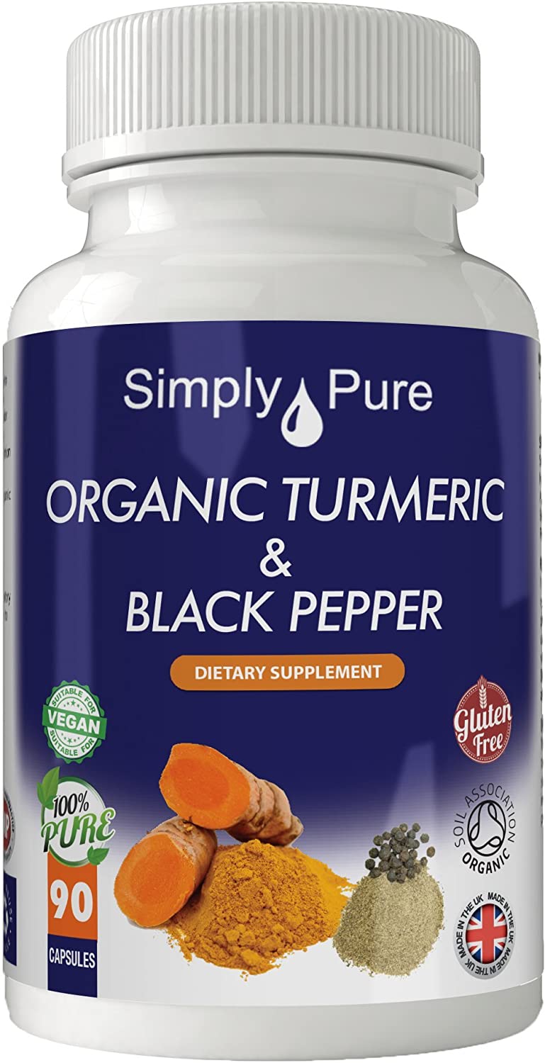 Simply Pure Organic Turmeric & Black Pepper, 90 count (Pack of 1)