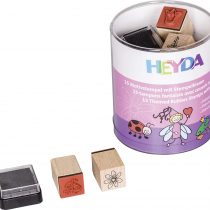 Baier & Schneider Princesses & Fairies Wooden Rubber Stamps Stamp Set for Children, 1.5 x 1.5