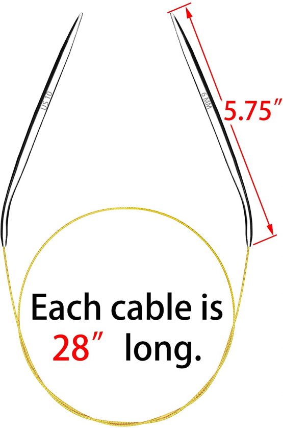 40 inch (100 cm) Circular Knitting Needles Set 2mm 3.5mm 4mm 5mm 6mm 9mm - Image 4