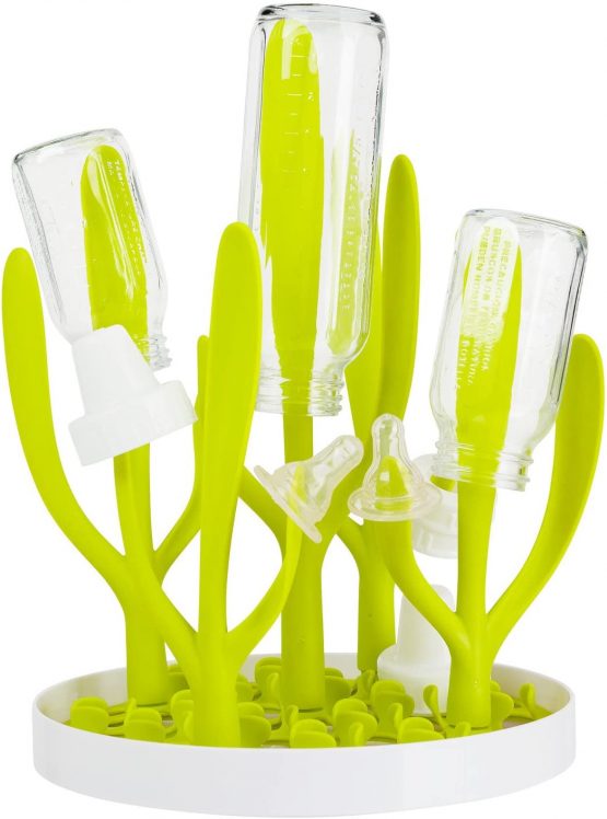 TOMY Boon Sprig Countertop Drying Rack | Stylish Nursery Product to Hold up to 8 Bottles and Sippy Cup Parts| BPA Free, Green - Image 2