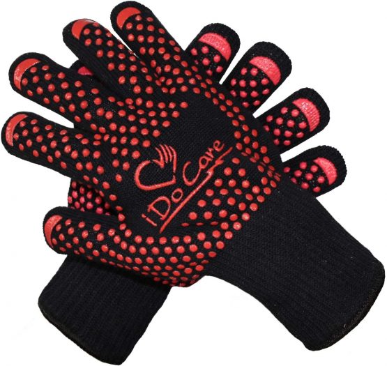 iDoCare Heat Resistant Cooking Gloves, Baking, Oven & Barbecue Gloves, Fire Gloves For Fireplace