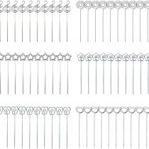 Woohome 60 PCS 6 Shape Metal Wires Memo Clip Note Card Holders Table Number Clip Photo Stand for Wedding Party Cake Décor