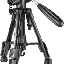 Neewer Mini Travel Tabletop Camera Tripod 24 inches/62cm, Lightweight and Portable Aluminum with 3-Way Swivel Pan Head for DSLR Camera,Smartphones,DV Video up to 5kg (T210) (Black)