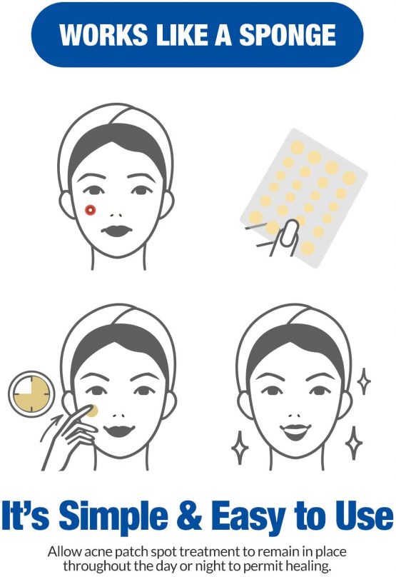 Acne Absorbing Covers - Hydrocolloid Acne Care Bandages (240 Count) Three Universal Patch Sizes, Acne Blemish Treatment for Face & Skin Spot Pore Patch that Conceals, Reduce Pimples and Blackheads - Image 3