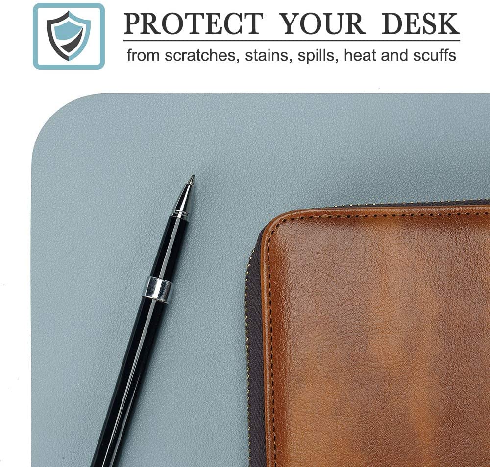 Knodel Desk Pad, Office Desk Mat, 43cm x 90cm PU Leather Desk Blotter