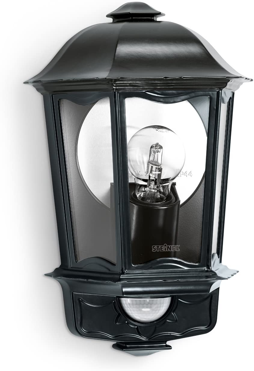 Steinel Outdoor Light L 190 S black, Max. 100 W, Wall Light, 180° Motion Sensor, 12 m Range, Soft Light Start, Aluminium