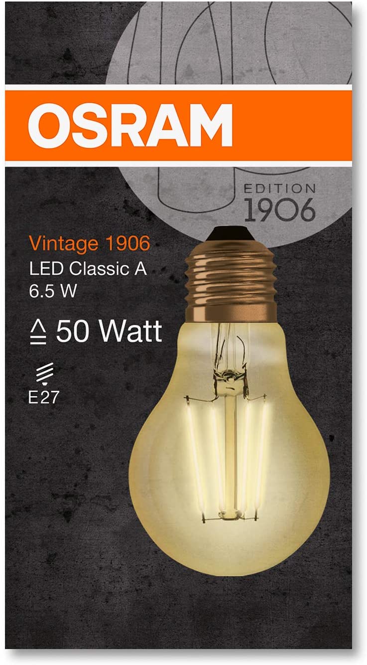 OSRAM LED lamp, Base: E27, Warm White, 2400 K, 6.50 W, Replacement for 55 W Incandescent Bulb - Image 2