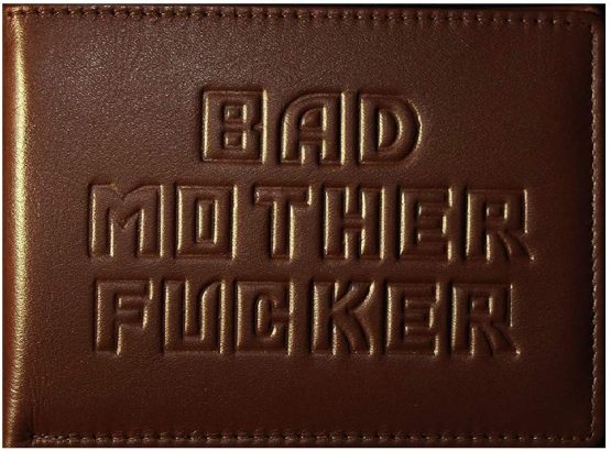 Bad Mother Fucker Wallet - Real Leather - Brown (Free BMF Calling Card)