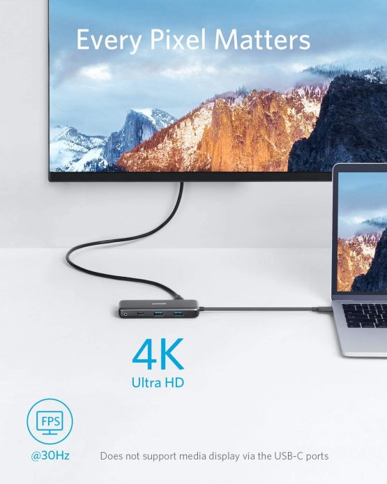 Anker USB C Hub, PowerExpand+ 7-in-1 USB C Hub Adapter, with 4K HDMI, 100W Power Delivery, USB-C and 2 USB-A 5Gbps Data Ports, microSD and SD Card Reader, for MacBook Air, MacBook Pro, XPS, and More - Image 3