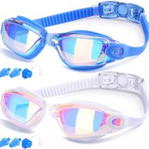 COOLOO Swimming Goggles, Pack of 2, Swim Goggles for Adult Men Women Youth Kids Children, with Anti-Fog, Waterproof, Protection Lenses…