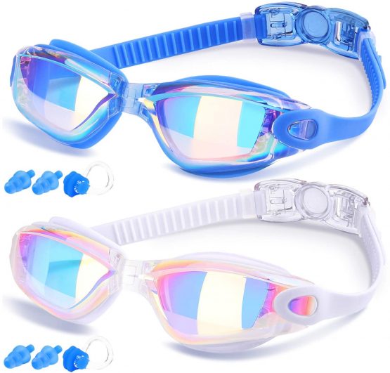 COOLOO Swimming Goggles, Pack of 2, Swim Goggles for Adult Men Women Youth Kids Children, with Anti-Fog, Waterproof, Protection Lenses…