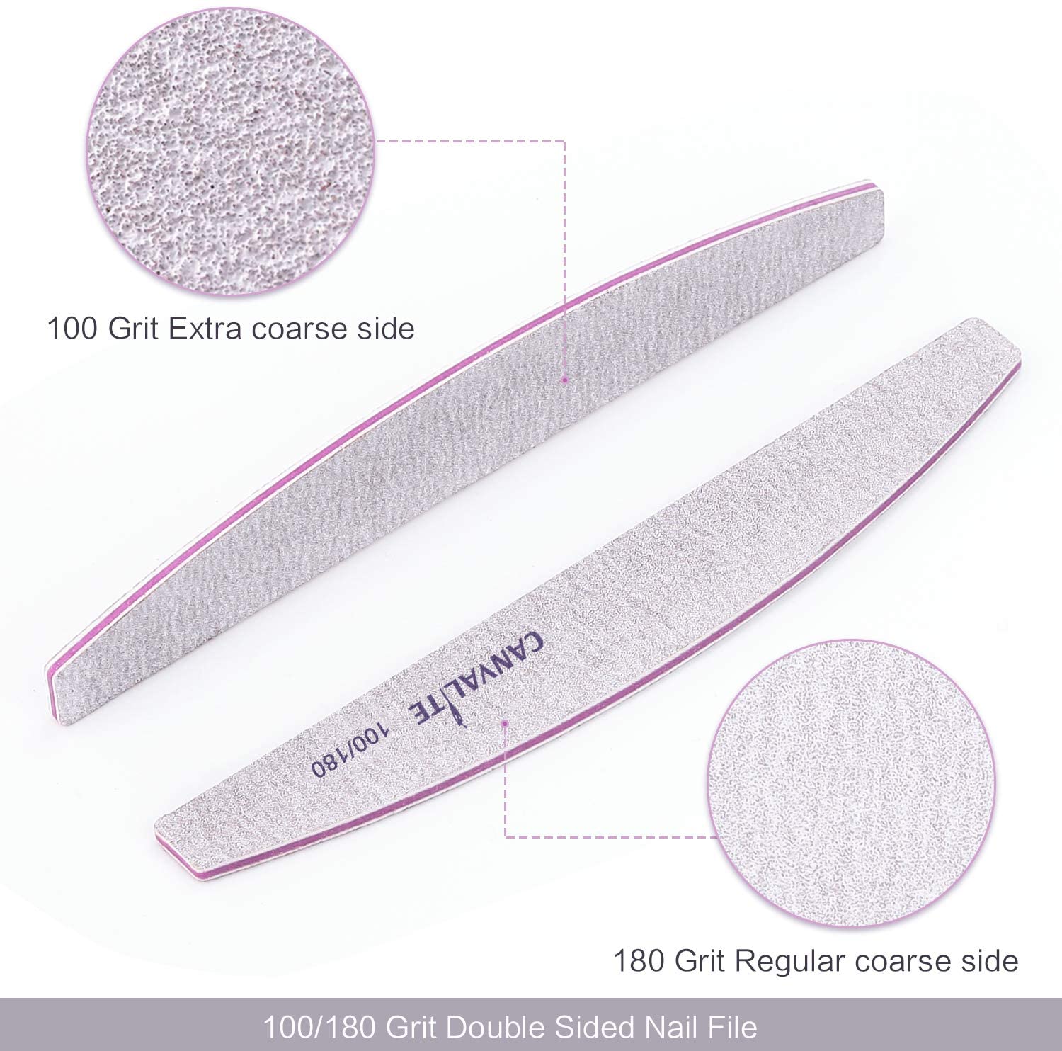 10 PCS Professional Nail Files Double Sided Emery Board(100/180 Grit) Nail Styling Tools Pet Grooming Tools for Home and Salon Use - Image 2