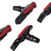 XLC Unisex – Adult Brake Shoes Cartridge V-Brake BS-V03 Set of 4 72 mm, Black, Red, One Size