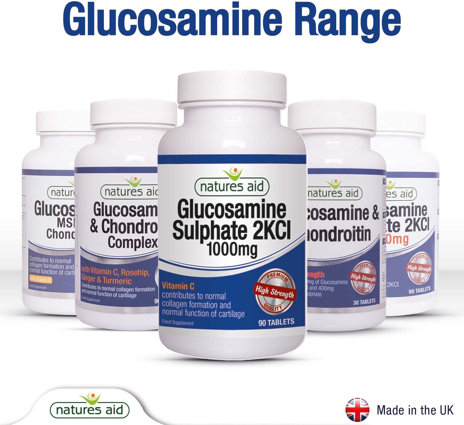 Natures Aid Glucosamine Sulphate 2KCl 1000mg, High Strength Joint Support with Vitamin C Supplement, Helps Mobility - Image 4