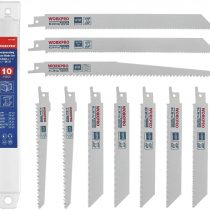 WORKPRO Reciprocating Saw Blades Set 10-Piece, Sabre Saw Blades for Wood/Metal Cutting, Made with HSS, Compatible with All Reciprocating Saw