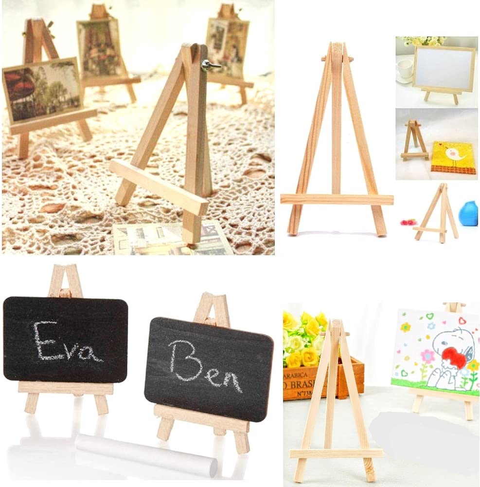 JZK® 10 x Mini Little Small Wood Chalkboard Display Easel Party Sign Photo memo Holder Place Card Name Card Table Number Holder Stand for Wedding Birthday Baby Shower Party & bar Table Setting - Image 2