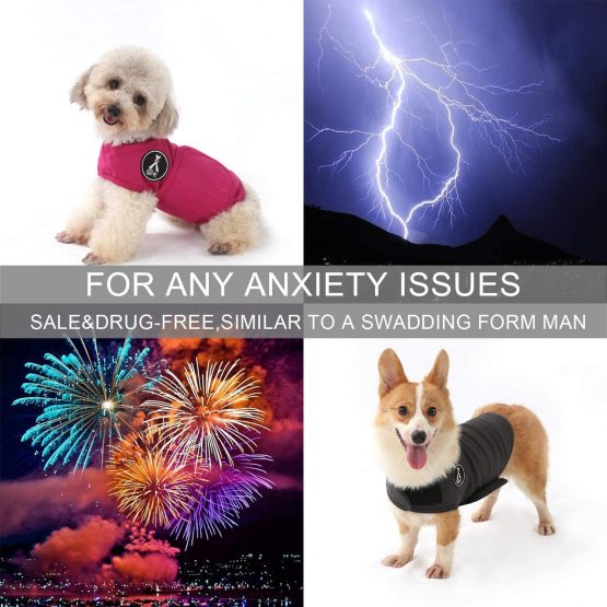 Dog Anxiety Relief Coat,Lightweight Wrap Anxiety Jacket Shirt for Anxious Pets Keep Calming Comfort (Rose red, M) - Image 4