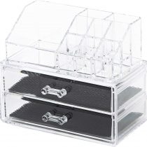Compactor 2 Drawer Jewellery and Makeup Organiser, Transparent