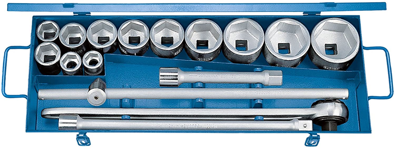Gedore 32 FMU-2 Socket Spanner Set 3/4 Inch 16 Piece Hexagonal 22-60 mm
