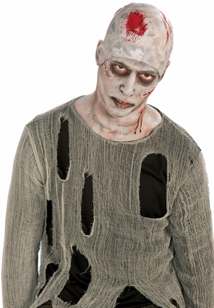 Bristol Novelty 72516 Zombie Bald Cap, White and Red