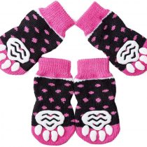 Akopawon 4 Pcs Anti-Slip Pet Dog Socks Cat socks Paw Protector Traction Control Socks for Indoor Wear, Pet Dog Cat Socks for Dog Cat with Rubber Reinforcement, Size S - 3XL Fit Dogs 1.0-22.5kg