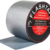 Fowong Aluminum Waterproof Tape, 100mm (W) X5M (L) X1.5mm (T) Butyl Sealing Repair Tape Aluminum Foil Self-Adhesive Thick Repair Tape for Sealing and Fastening for Pool Hole Pipe Roof RV Bathroom